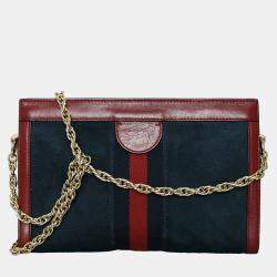 Pre Owned Gucci Ophidia Web Crossbody Clutch