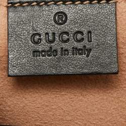 Pre Owned Gucci Black/Gold GG Supreme Canvas and Leather Small Padlock Shoulder Bag