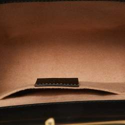 Pre Owned Gucci Black/Gold GG Supreme Canvas and Leather Small Padlock Shoulder Bag