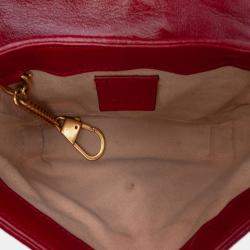 Pre Owned Gucci Black Super Mini GG Marmont Matelasse Leather Torchon Flap Crossbody