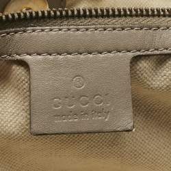 Pre Owned Gucci Grey/Beige GG Canvas and Leather Large Scarlett Stud Tote