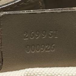 Pre Owned Gucci Grey/Beige GG Canvas and Leather Large Scarlett Stud Tote