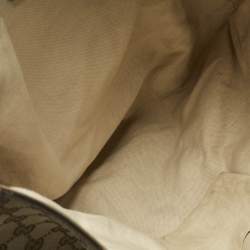 Pre Owned Gucci Grey/Beige GG Canvas and Leather Large Scarlett Stud Tote