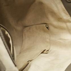 Pre Owned Gucci Grey/Beige GG Canvas and Leather Large Scarlett Stud Tote