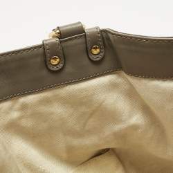 Pre Owned Gucci Grey/Beige GG Canvas and Leather Large Scarlett Stud Tote