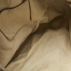 Pre Owned Gucci Grey/Beige GG Canvas and Leather Large Scarlett Stud Tote