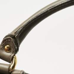 Pre Owned Gucci Grey/Beige GG Canvas and Leather Large Scarlett Stud Tote