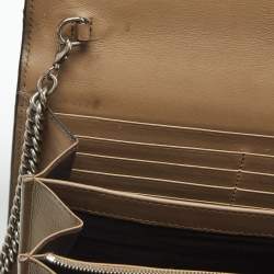 Pre Owned Gucci Beige/Brown GG Supreme Canvas and Leather Dionysus Wallet on Chain