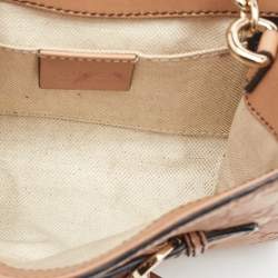 Pre Owned Gucci Light Brown Guccissima Leather Mini Emily Chain Shoulder Bag