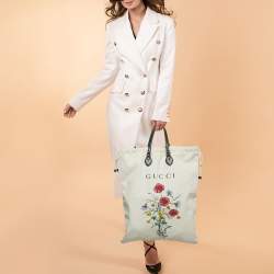مملوكة مسبقًا Gucci Cream Chateau Marmont Laundry Drawstring Tote