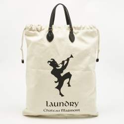 مملوكة مسبقًا Gucci Cream Chateau Marmont Laundry Drawstring Tote