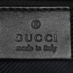 Pre Owned Gucci Black/Beige GG Canvas and Leather Jackie Hobo