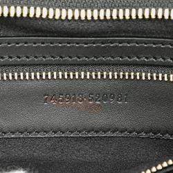 Pre Owned Gucci Black Small Leather Petite GG Tote