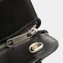 Pre Owned Gucci Black Small Leather Petite GG Tote
