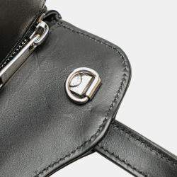 Pre Owned Gucci Black Small Leather Petite GG Tote