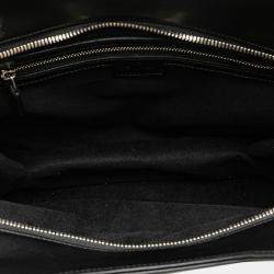 Pre Owned Gucci Black Small Leather Petite GG Tote
