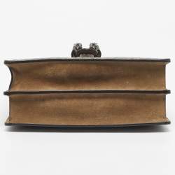 Pre Owned Gucci Beige GG Supreme Canvas and Suede Medium Dionysus Shoulder Bag