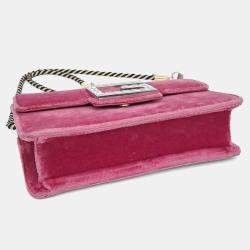 Pre Owned Gucci Purple Velvet Crossbody Bag