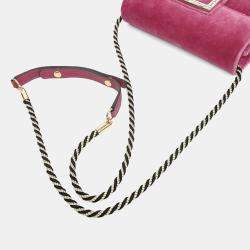 Pre Owned Gucci Purple Velvet Crossbody Bag