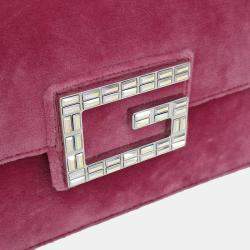 Pre Owned Gucci Purple Velvet Crossbody Bag