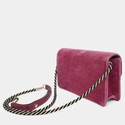 Pre Owned Gucci Purple Velvet Crossbody Bag
