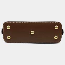 مملوكة مسبقًا حقيبة قمة غوتشي هورسبيت 1955 بيج بني PVC صغيرة للكتف