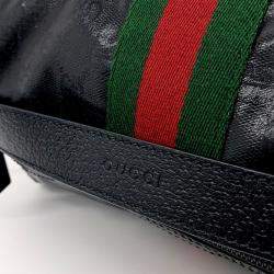 Pre Owned Gucci Black Fabric GG Crystal Web Cosmetic Case