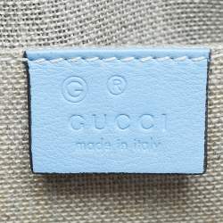 Pre Owned Gucci Light Blue Microguccissima Leather Mini Nice Dome Bag