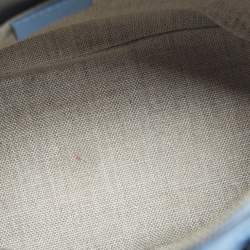 Pre Owned Gucci Light Blue Microguccissima Leather Mini Nice Dome Bag