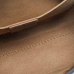 مملوكة مسبقًا حقيبة قفل صغيرة قماش جى جى سوبرم بني/بيج قوتشي