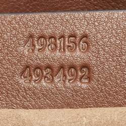 مملوكة مسبقًا حقيبة قفل صغيرة قماش جى جى سوبرم بني/بيج قوتشي