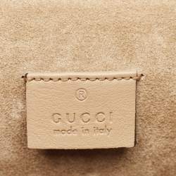 Pre Owned Gucci Beige GG Supreme Canvas and Suede Medium Crystals Embellished Dionysus Shoulder Bag
