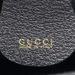 Pre Owned Gucci Black Leather Bamboo Top Handle Bag