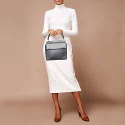 Pre Owned Gucci Black Leather Bamboo Top Handle Bag