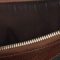 Pre Owned Gucci Blue/Brown GG Denim and Leather Abby Shoulder Bag