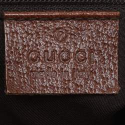 Pre Owned Gucci Blue/Brown GG Denim and Leather Abby Shoulder Bag