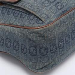 Pre Owned Gucci Blue/Brown GG Denim and Leather Abby Shoulder Bag