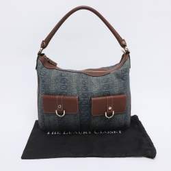 Pre Owned Gucci Blue/Brown GG Denim and Leather Abby Shoulder Bag