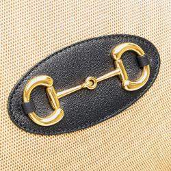 Pre Owned Gucci Brown Medium Canvas Horsebit 1955 Tote