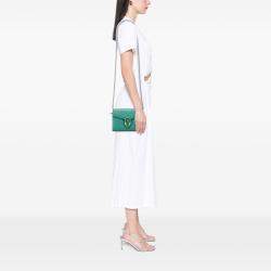 Pre Owned Gucci Green Mini Leather Dionysus Wallet on Chain