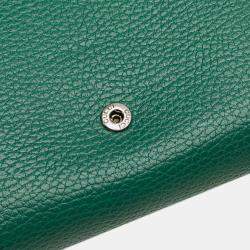 Pre Owned Gucci Green Mini Leather Dionysus Wallet on Chain