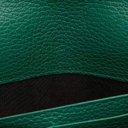 Pre Owned Gucci Green Mini Leather Dionysus Wallet on Chain