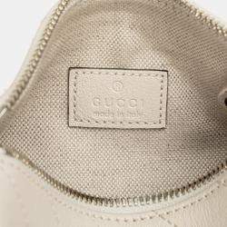 Pre Owned Gucci White Mini Leather Blondie Barrel Shoulder Bag