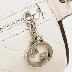 Pre Owned Gucci White Mini Leather Blondie Barrel Shoulder Bag