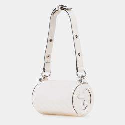 Pre Owned Gucci White Mini Leather Blondie Barrel Shoulder Bag