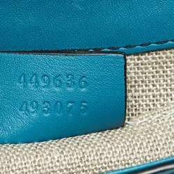 Pre Owned Gucci Teal Green Microguccissima Leather Mini Emily Chain Shoulder Bag