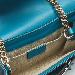 Pre Owned Gucci Teal Green Microguccissima Leather Mini Emily Chain Shoulder Bag