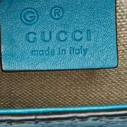 Pre Owned Gucci Teal Green Microguccissima Leather Mini Emily Chain Shoulder Bag