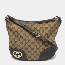مملوكة مسبقًا Gucci Beige/Brown GG Canvas and Leather Lovely Heart Crossbody Bag