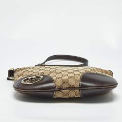 مملوكة مسبقًا Gucci Beige/Brown GG Canvas and Leather Lovely Heart Crossbody Bag